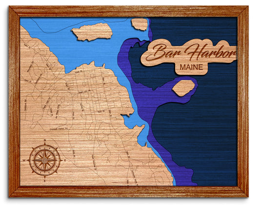 Bar Harbor Maine 3D topographical map