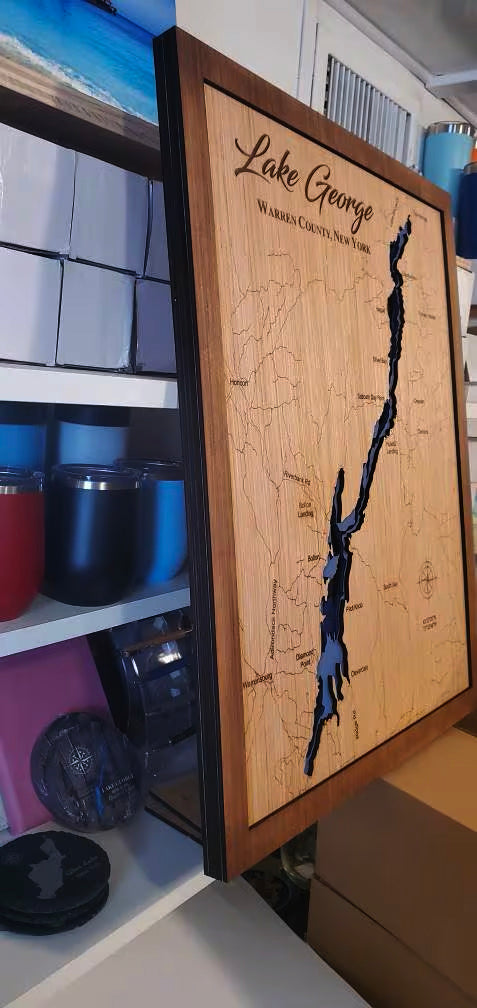 Flathead Lake, Montana Depth Map - Any Lake, Pond, or Reservoir, Home Decor, Wall Art, wall decor