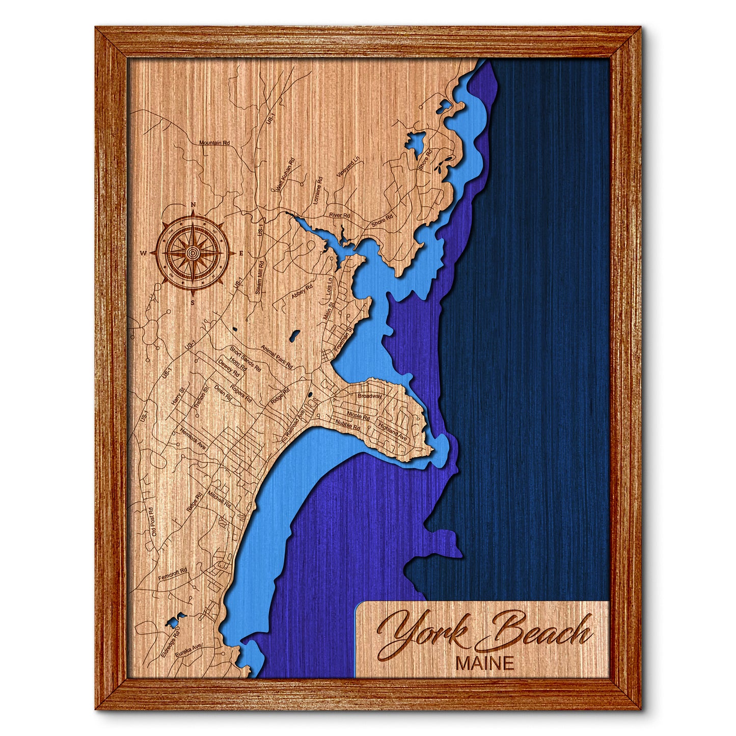 Glen Lake, New York Lake Depth Map - Any Lake, Pond, or Reservoir, Home Decor, Wall Art, Wall decor