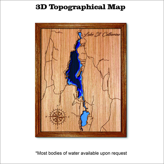 Lake St. Catherine in Vermont 3D Topographical Map