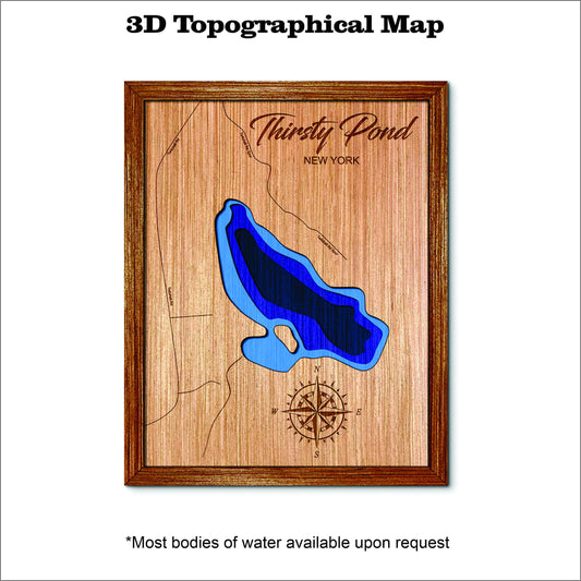 Thirsty Pond in New York 3D Topographical Map