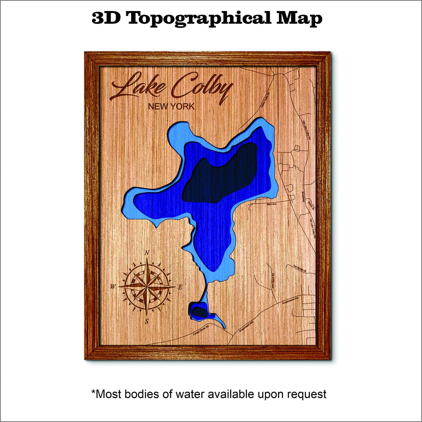 Lake Colby in New York 3D topographical map