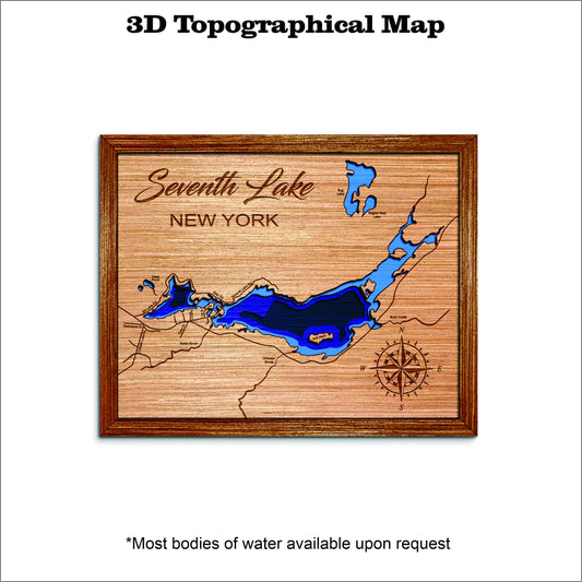 Seventh Lake in New York 3D Topographical Map