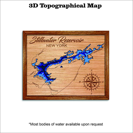 Stillwater Reservoir in New York 3D Topographical Map