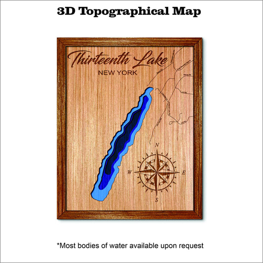 Thirteenth Lake in New York 3D Topographical Map