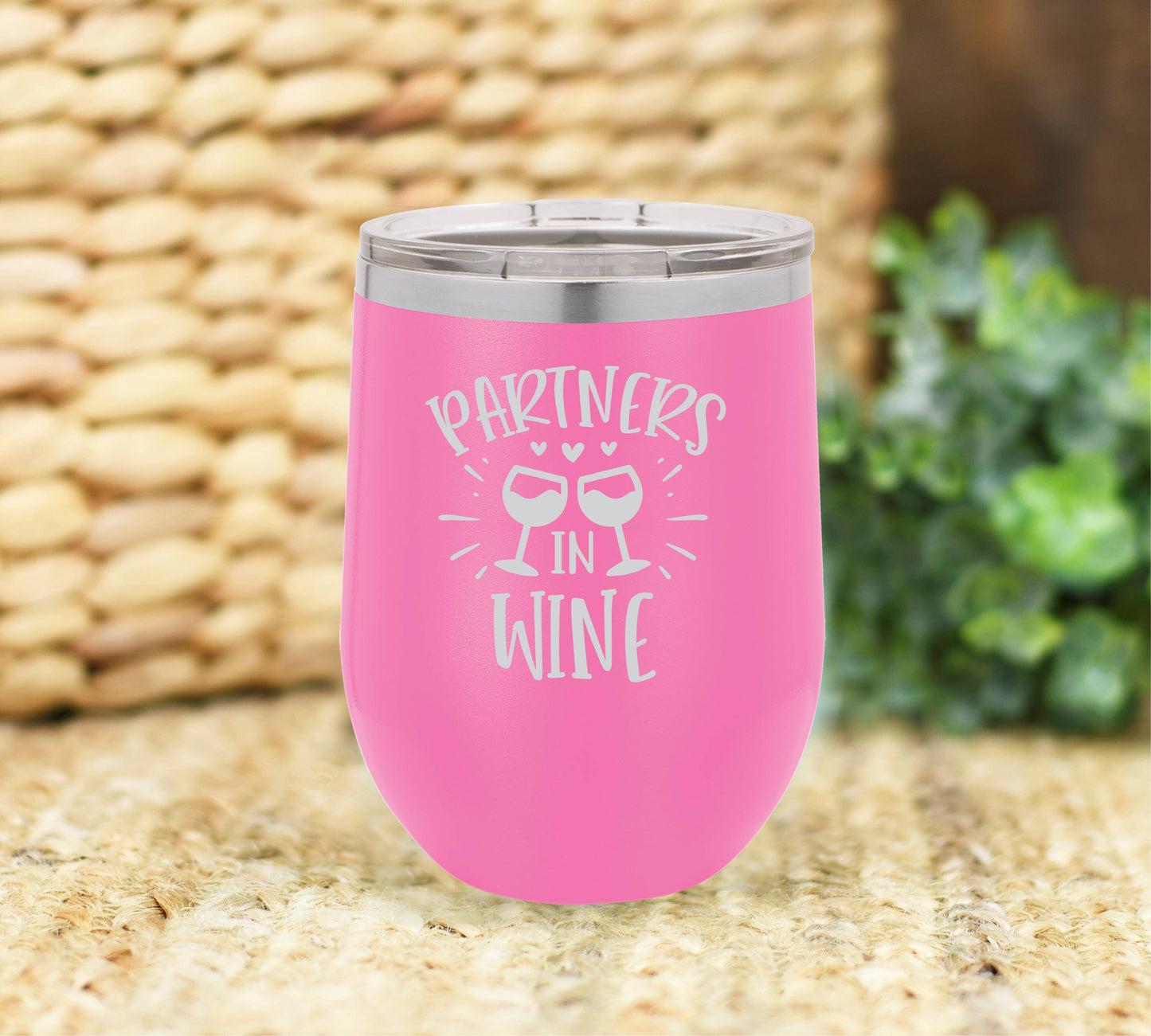 Partners in wine insulated wine tumbler. FREE PERSONALIZATION & SHIPPING