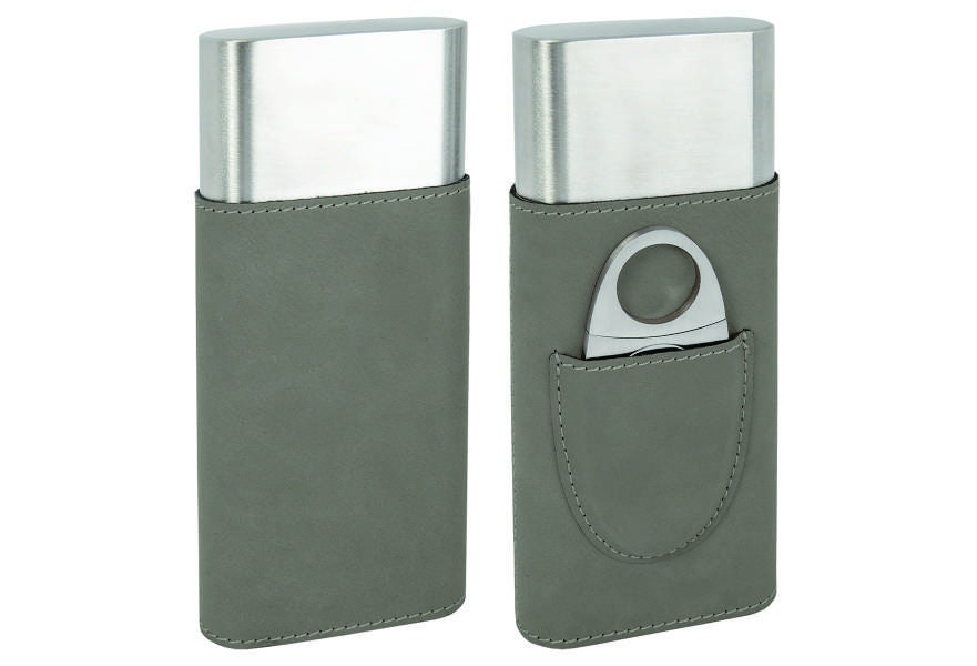 Custom leather Cigar Case. Personalized holder, laser engraved, great for groomsman, birthday, anniversary, wedding, and Father's day