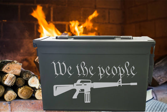 We the People laser engraved Ammo Box. Groomsman gift, Father's Day gift, gift for hunter. Gift for men.