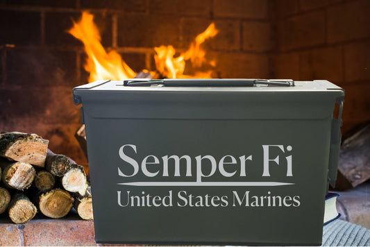 Semper Fi US Marines laser engraved Ammo Box. Groomsman gift, Father's Day gift, gift for hunter. Gift for men. Gift for Dad