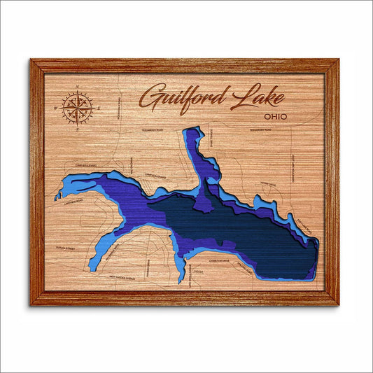 Guilford Lake in Ohio 3D topographical map