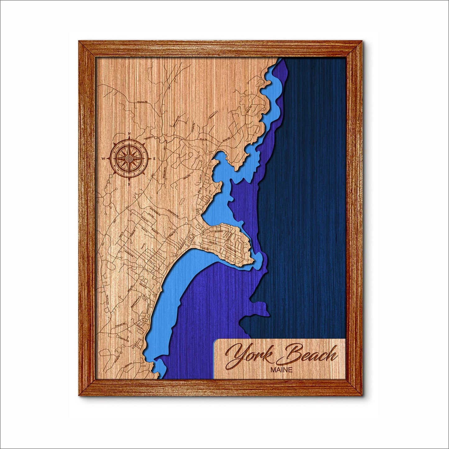 York Beach Maine Shoreline 3D Topographical Map