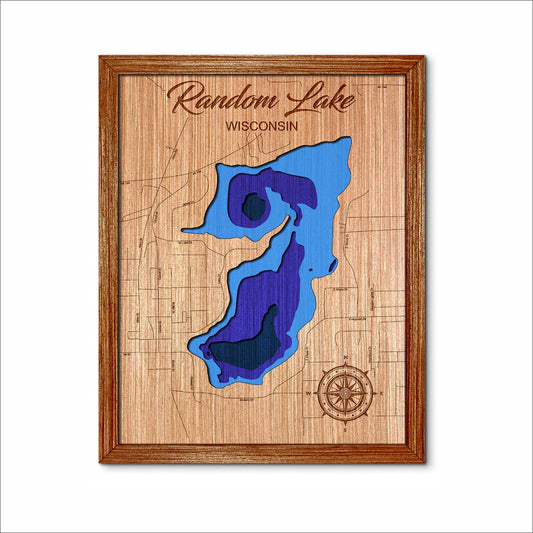 Random Lake in Wisconsin 3D Topographical Map