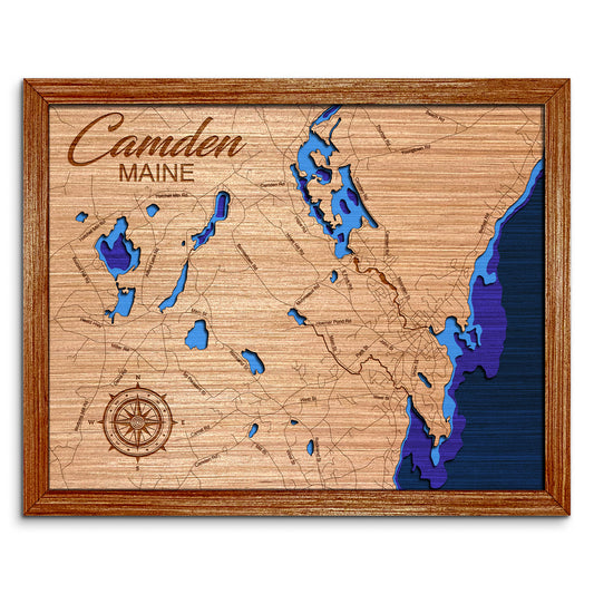 Camden Shoreline, Maine Depth Map - Any Lake, Pond, or Reservoir, Home Decor, Wall Art, Wall Decor (Copy)