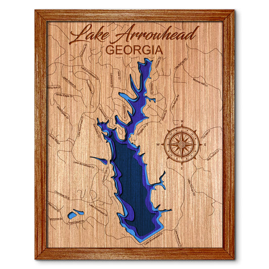 Murrells Inlet, South Carolina Depth Map - Any Lake, Pond, or Reservoir, Home Decor, Wall Art, Wall Decor