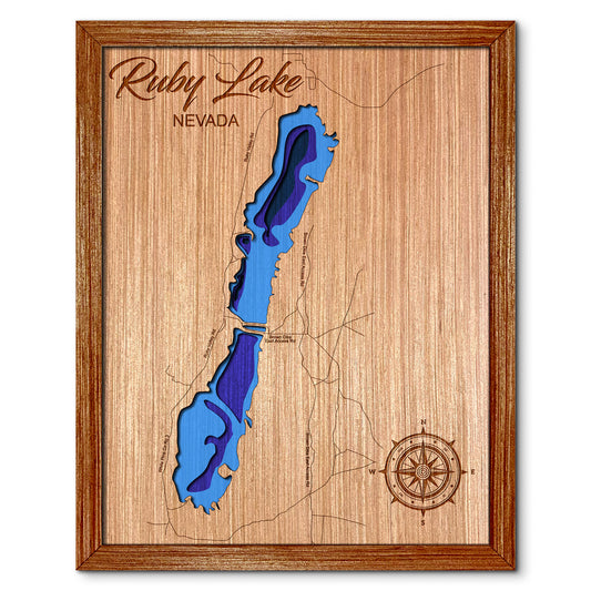 Rudy Lake, Nevada Depth Map - Any Lake, Pond, or Reservoir, Home Decor, Wall Art, Wall Decor