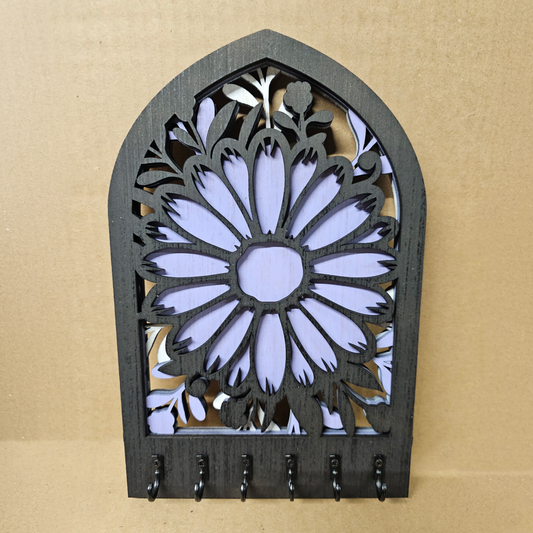 Layered Sunflower Wooden Key Holder/Hanger – Laser Cut Floral Wall Organizer, Nature-Inspired Entryway Decor (Copy)