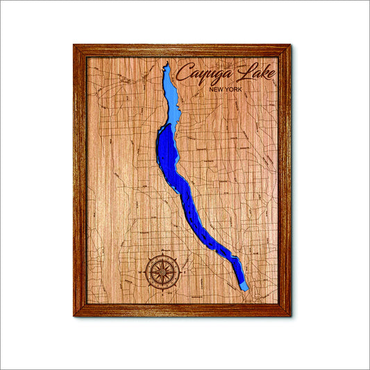 Cayuga Lake, New York Depth Map - Any Lake, Pond, or Reservoir, Home Decor, Wall Art, wall decor
