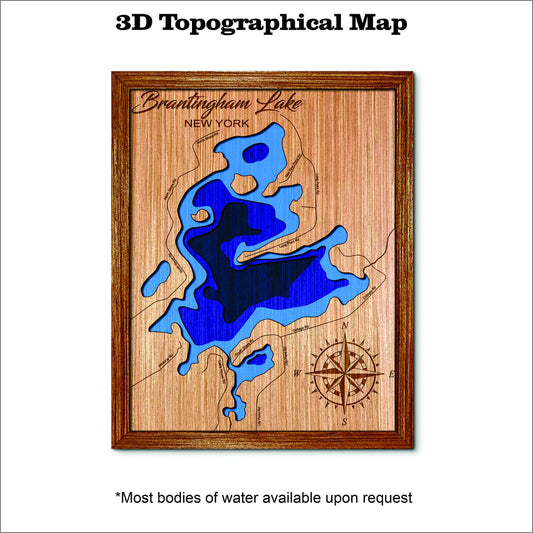 Brantingham Lake in NY 3D topographical map