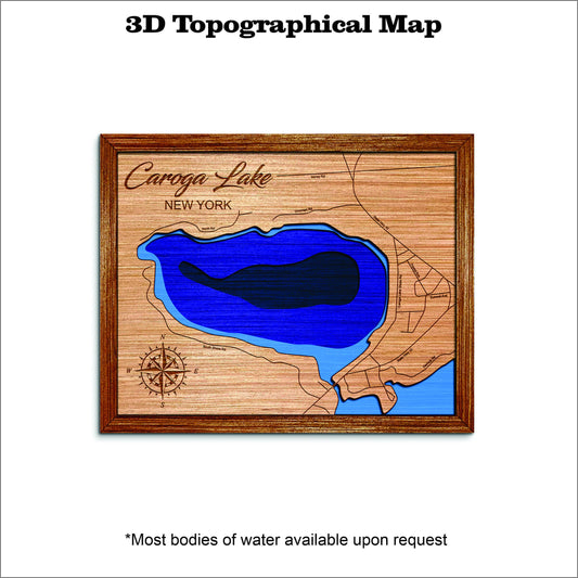 Caroga Lake in New York 3D topographical map