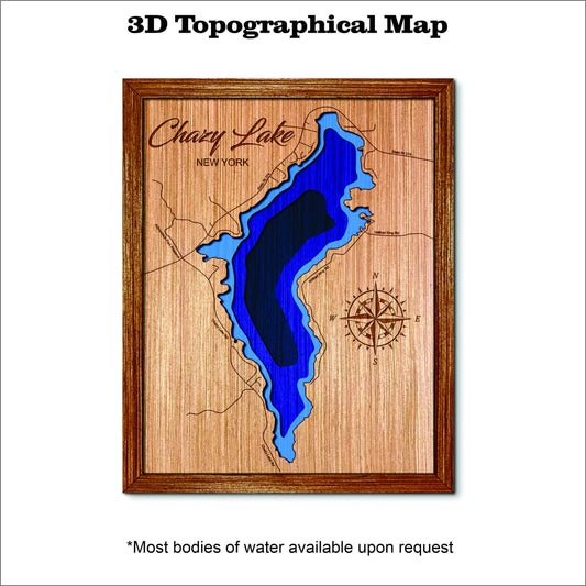 Chazy Lake in New York 3D topographical map