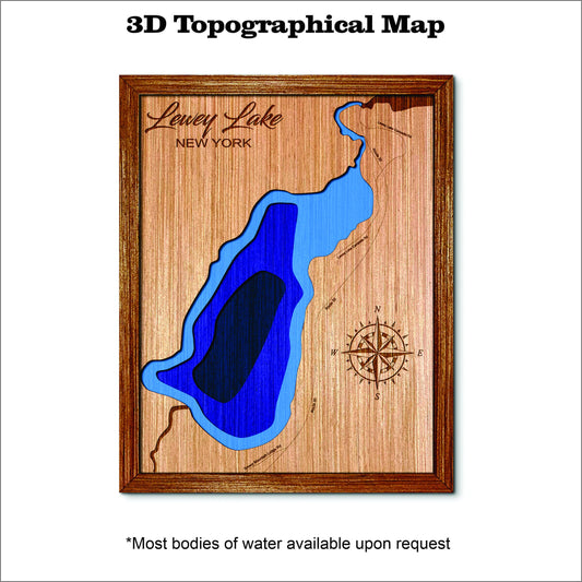 Lewey Lake in New York 3D Topographical Map