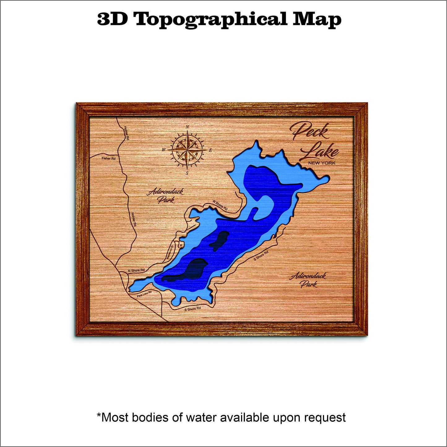 Peck Lake in New York 3D Topographical Map