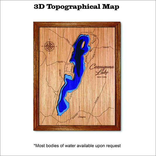 Cossayuna Lake in New York 3D topographical map