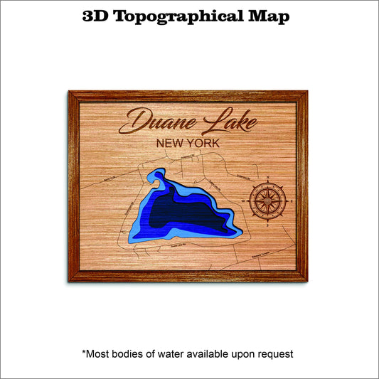 Duane Lake in New York 3D topographical map