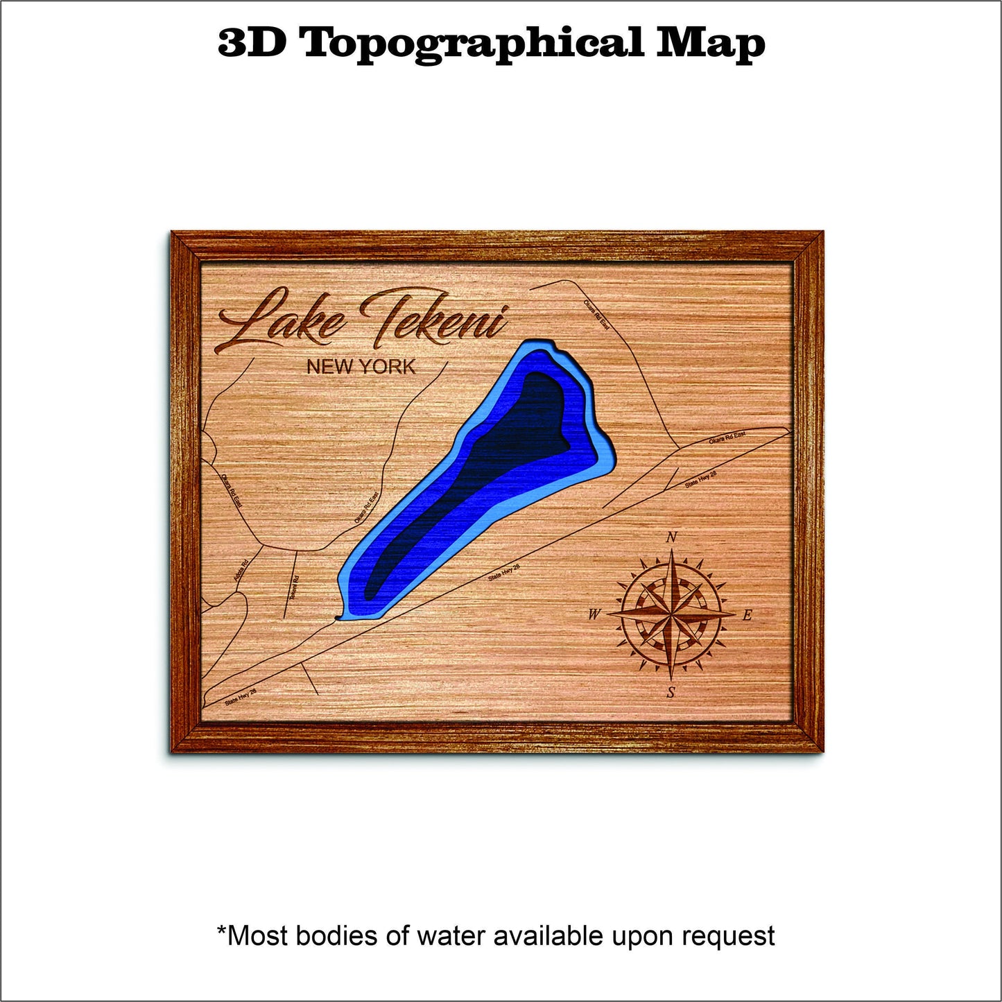 Lake Tekeni in New York 3D Topographical Map