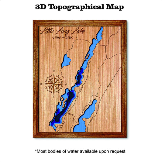 Little Long Lake in New York 3D Topographical Map