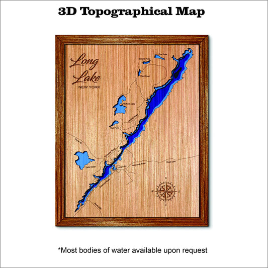 Long Lake in New York 3D Topographical Map