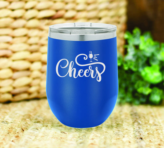 Cheers insulated wine tumbler. FREE PERSONALIZATION & SHIPPING