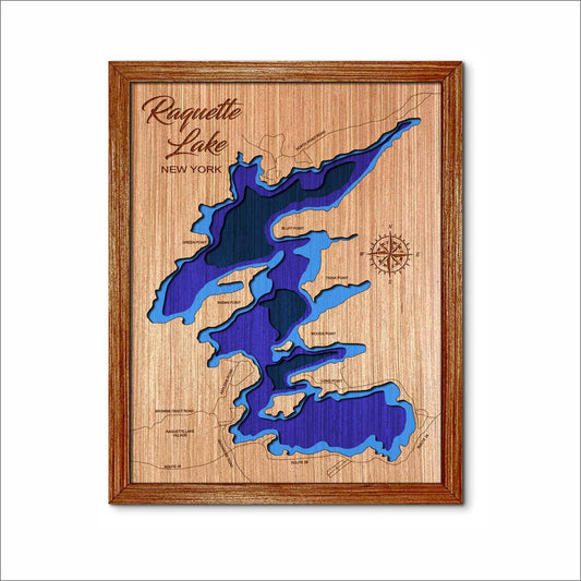 Raquette Lake 3D topographical map