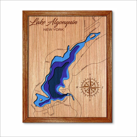 Lake Algonquin in NY 3D topographical map