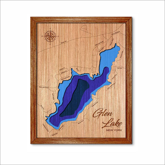 Glen Lake in New York 3D topographical map