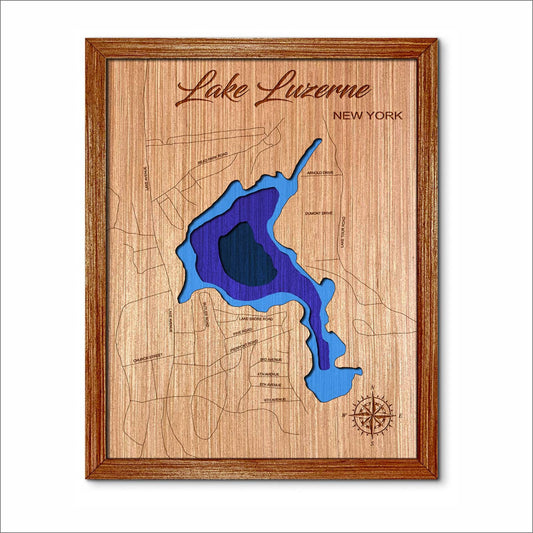 Lake Luzerne in NY 3D topographical map