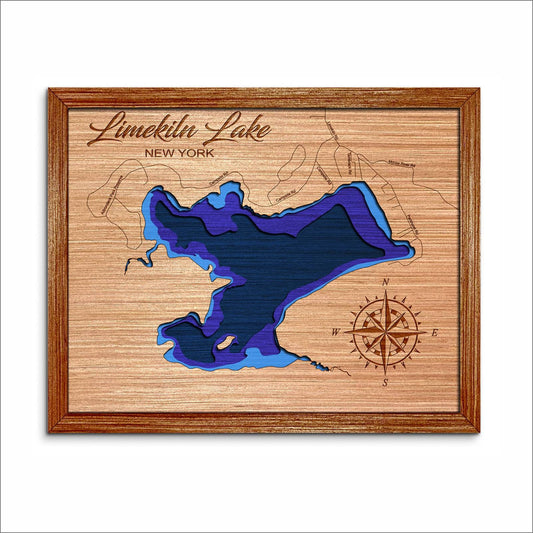 Limekiln Lake in NY 3D topographical map